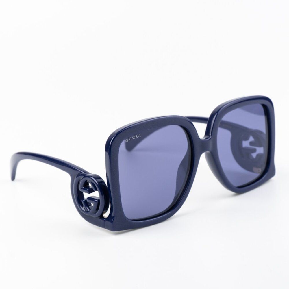 NEW Gucci GG1326S 006 Violet Silver Mirror Oversized Square Women Sunglasses - Picture 4 of 10